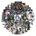 Genshin Impact Xiao Stickers: Stylish and Waterproof: teal, green anime-style fantasy characters, anime, fantasy, illustrated