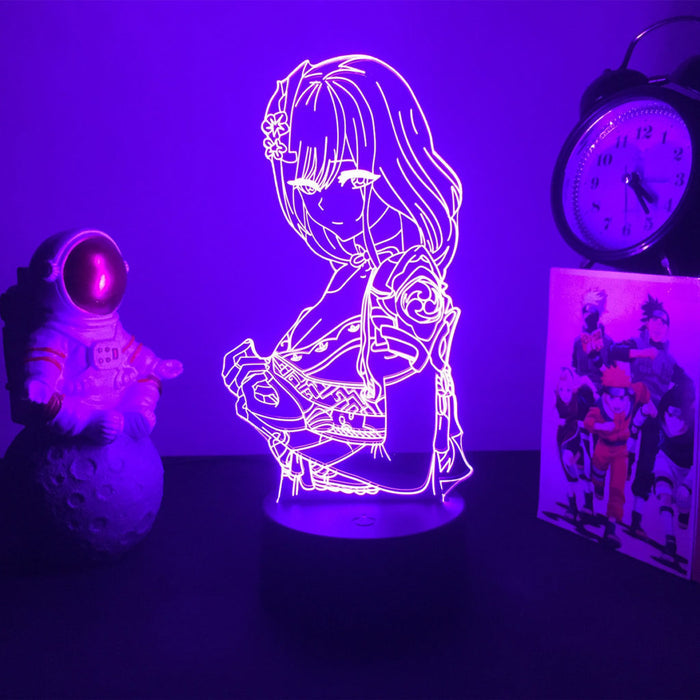 Genshin Impact Zhongli LED Lamp: purple, pink Genshin Impact anime-style female character, anime, decorative neon line art st