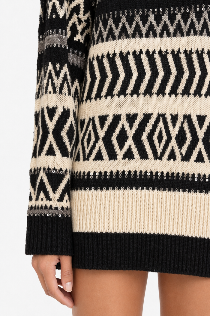 Geo Pattern Women's Round Sweater Default