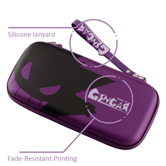Ghost Switch OLED Case with Protection: purple, black Gengar character, cartoon character-themed style