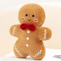 Gingerbread Man Plush Toy: Festive, Whimsical, Soft: light brown, red gingerbread person, cute cartoon/kawaii style