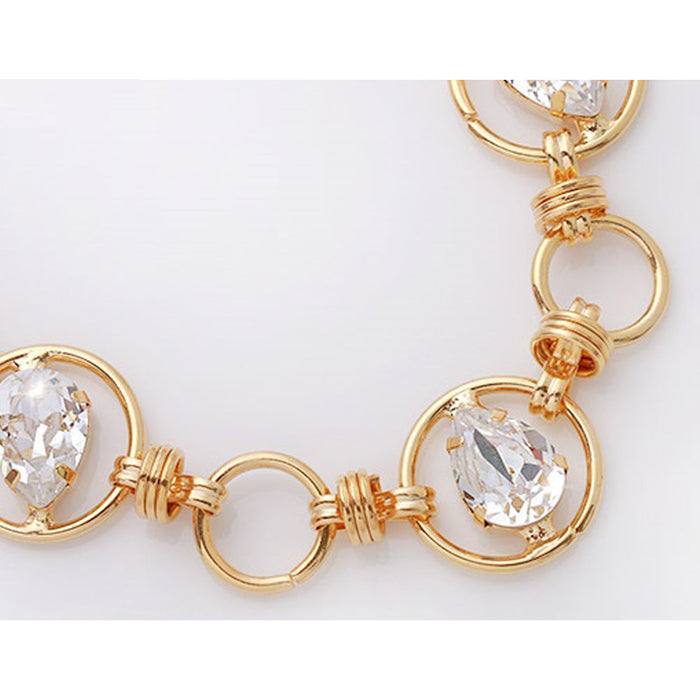 Gold Crystal Mika Necklace: gold, clear necklace, ornate style