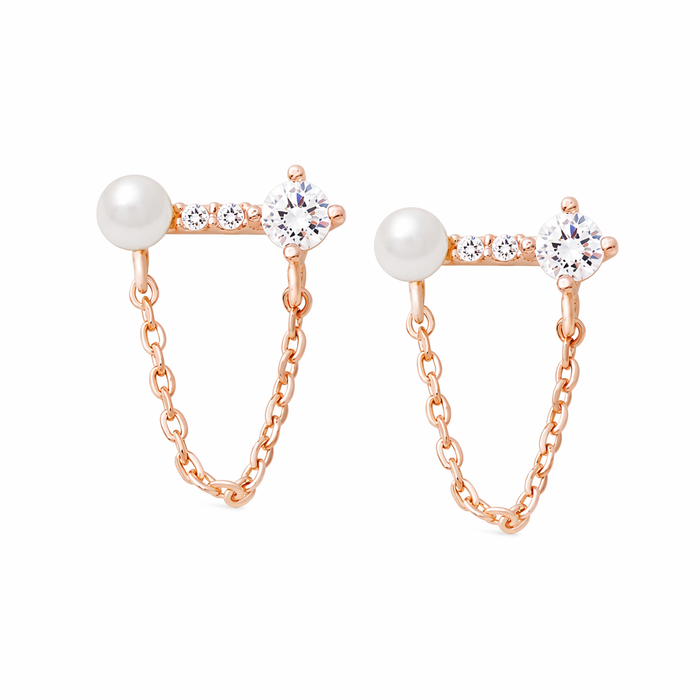 Gold-Plated Clara Chain Hoop Earrings Default