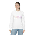 Gradient Crewneck Sweatshirt for Women in Texas Design: black, pink Texas text theme, casual streetwear style