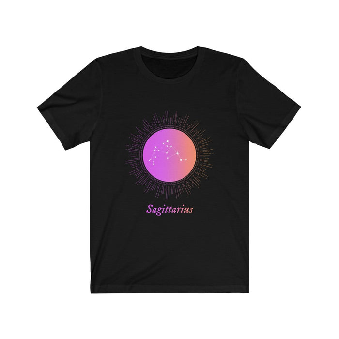 Gradient Zodiac T-Shirt for Women: Embrace Your Inner SAGITTARIUS!: black, purple Sagittarius zodiac sign, celestial zodiac g
