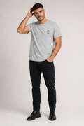 Graphic T-Shirt Featuring an Extraterrestrial Back Design Sport Grey
