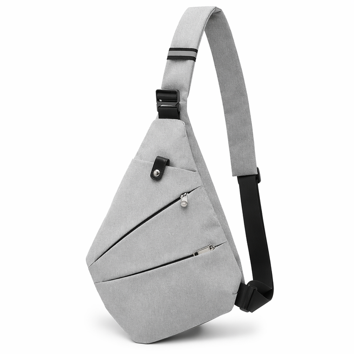 Gray Crossbody Bag with Waterproof Triangle Design on the Side Default