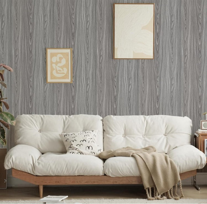 Grey Wood Effect Vinyl Wrap 60x500cm Self Adhesive Wallpaper Paper-325