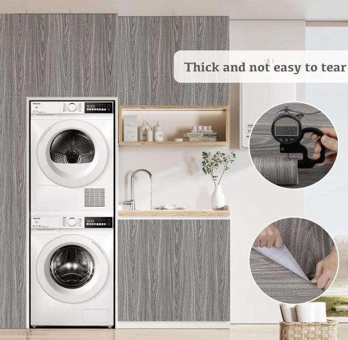 Grey Wood Effect Vinyl Wrap 60x500cm Self Adhesive Wallpaper Paper-325