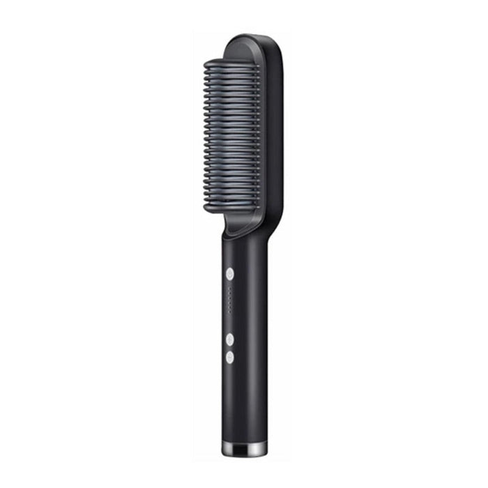 Hair Iron by Coseey: black, pink electric hair straightening brush, modern minimal style