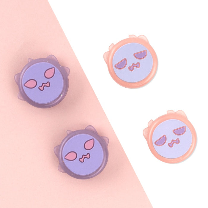 Halloween Ghost Thumb Grips for Switch: light blue, mint green cartoon ghost/skull-like face, cute cartoon style
