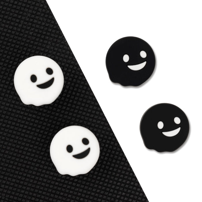 Halloween Ghost Thumb Grips for Switch: light blue, mint green cartoon ghost/skull-like face, cute cartoon style