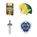 Hand-Painted Legend of Zelda Pins: gold, brown The Legend of Zelda / Link-themed symbols, cartoon gaming-themed enamel pin ar
