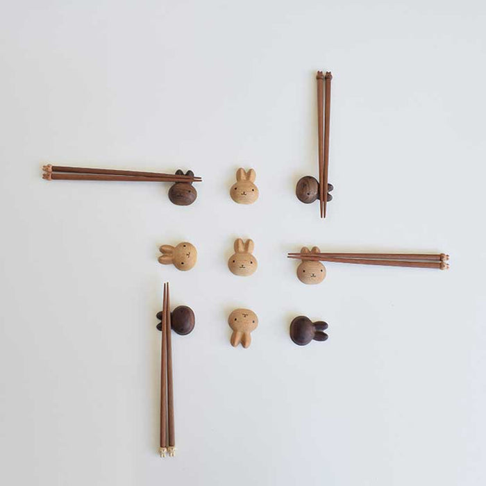 Handmade Bunny Chopsticks, Unique Gift Idea: brown, dark brown bear characters, cute cartoon style