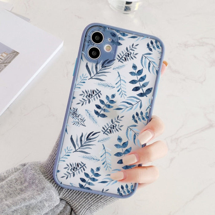 Hard Cover iPhone Case with a Floral Design: pink, lavender floral botanical pattern, botanical, feminine, decorative style