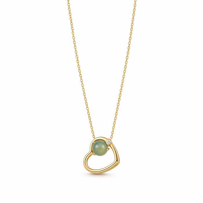 Heart of Gold: A Radiant Jade Necklace with a Touch of Elegance Default