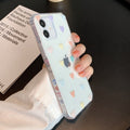 Heart-Shaped Clear iPhone Case for Maximum Protection: transparent, pastel pink heart theme, kawaii style