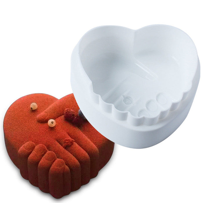 Heart-Shaped Silicone Cake Decorating Mold, Resistant to Heat: white cat, cartoon style