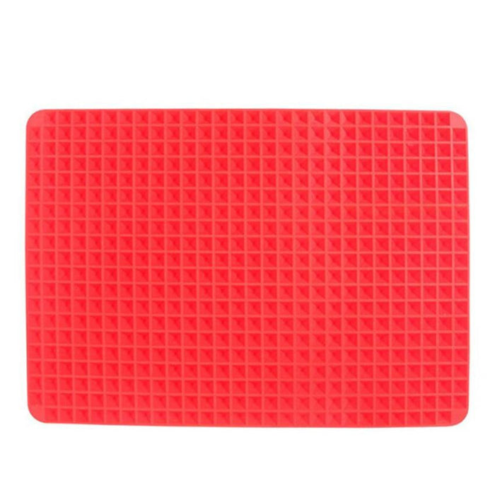 Heat Resistant Non-Stick Silicone Cooking Mat Set (2 Pieces): golden brown, dark brown roasted chicken, food product photo st