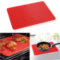 Heat Resistant Non-Stick Silicone Cooking Mat Set (2 Pieces): golden brown, dark brown roasted chicken, food product photo st