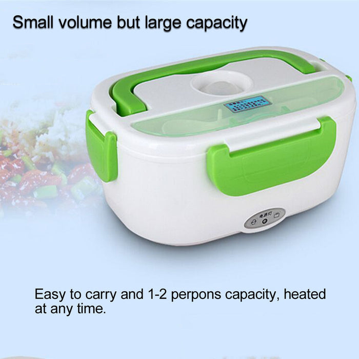 Heated Lunch Box, Portable and Mobile: white, pink 12V car electric lunch box, minimal product design style