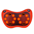 Heated Portable Neck and Shoulder Massager: black, red massage pillow/cushion, minimal functional style