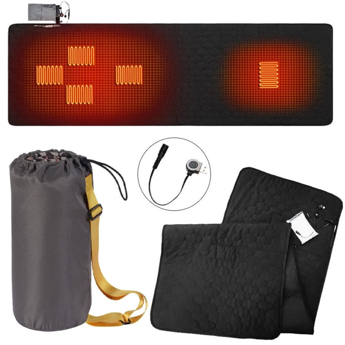 Heated USB Portable Camping Mat for Outdoor Sleeping: blue, orange heated sleeping bag with carrying sack, outdoor camping ge