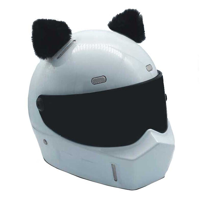 Helmet Rizz: Cat Ears Helmet Ornaments: white, black cat-themed, cute novelty style