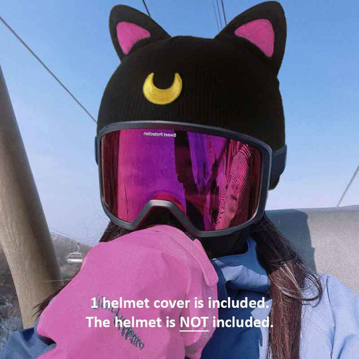 Helmet Rizz: Fun, Eye-Catching, and Durable: black, pink cat, kawaii style