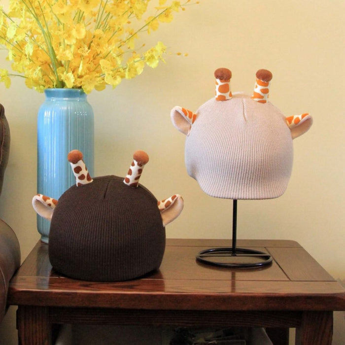 Helmet Rizz: Giraffe Ski Cover: dark brown, cream giraffe, cartoon style