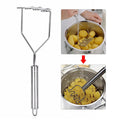High-Quality Stainless Steel Sturdy Masher for Potatoes and Other Foods: silver, metallic gray handheld potato masher, minima