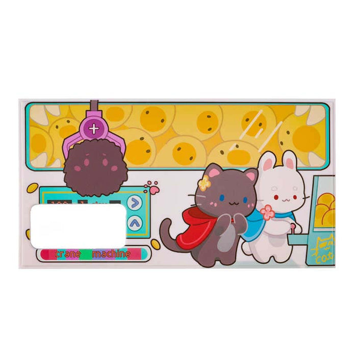 High-Quality Steam Deck Back Cover Panel Installation Guide: yellow, teal cartoon cat and rabbit at a crane machine, kawaii c