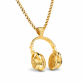 Hip Hop Necklace: A Stylish Headphone Pendant Gold