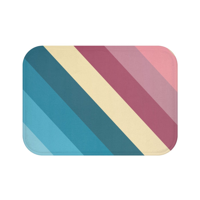 Home Decor Striped Mat for Bathrooms: teal, turquoise rectangular mat, minimal style