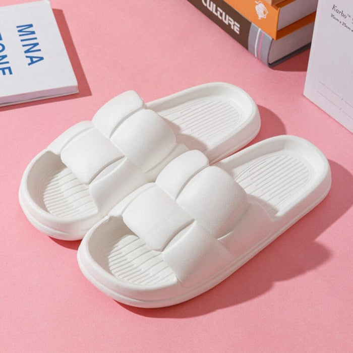 Home Slippers for a Cozy Bathroom Experience: green, orange slide sandals, minimal style