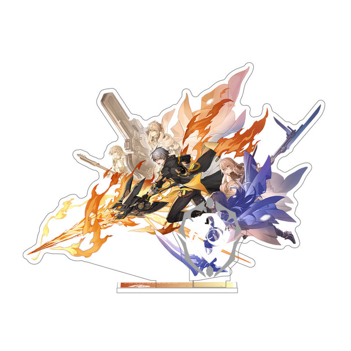 Honkai Star Rail Acrylic Stand: blue, black anime-style male character with a steam locomotive, anime fantasy illustration st