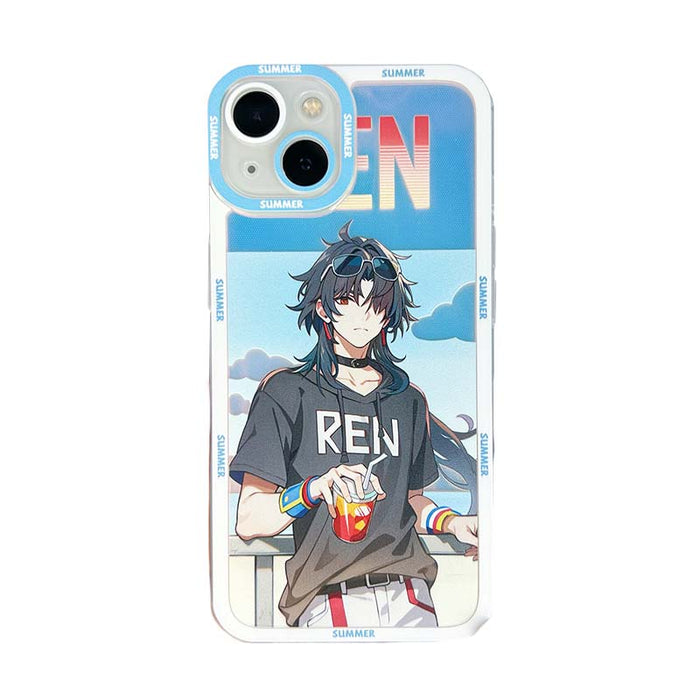 Honkai Star Rail iPhone Cases: white, light blue anime-style blue-haired girl character, kawaii anime cartoon style