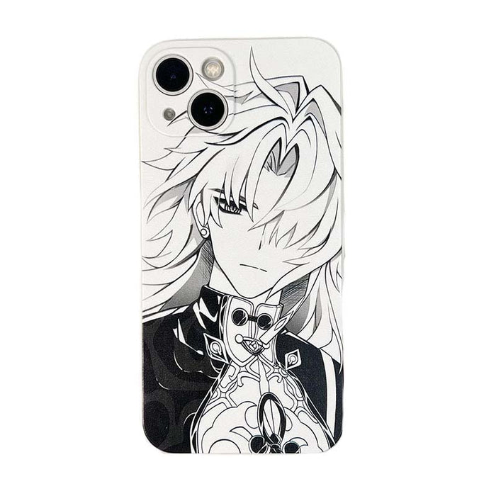 Honkai Star Rail Phone Cases Collection: white, black anime-style character, anime, monochrome line art style