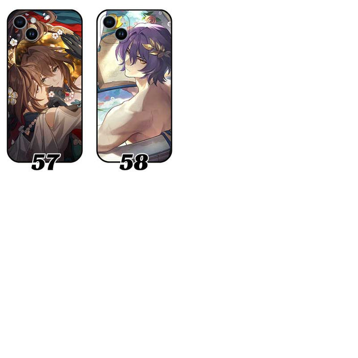 Honkai Star Rail Phone Cases with HSR Light Cone Art: blue, black anime-style characters, anime, fantasy, character art style