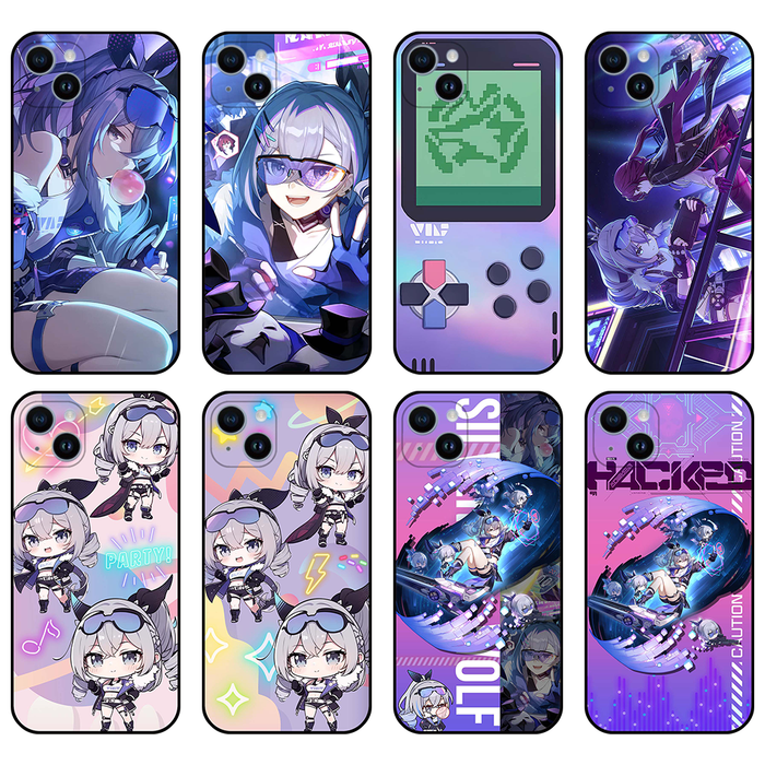 Honkai Star Rail Silver Wolf Phone Case: purple, blue anime-style female characters and gaming-themed graphics, kawaii, anime