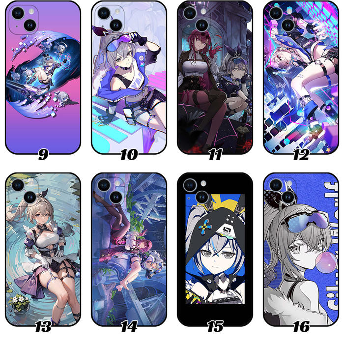 Honkai Star Rail Silver Wolf Phone Case: purple, blue anime-style female characters and gaming-themed graphics, kawaii, anime