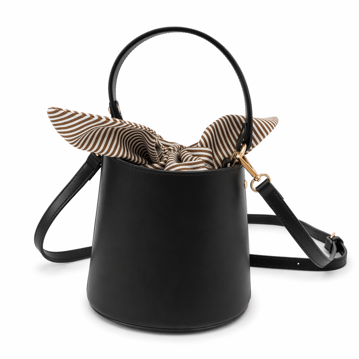 Inner Striped Bucket Bag Black