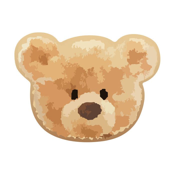Kawaii Bunny Phone Grip and Stand: tan, beige bear face, cartoon, kawaii style