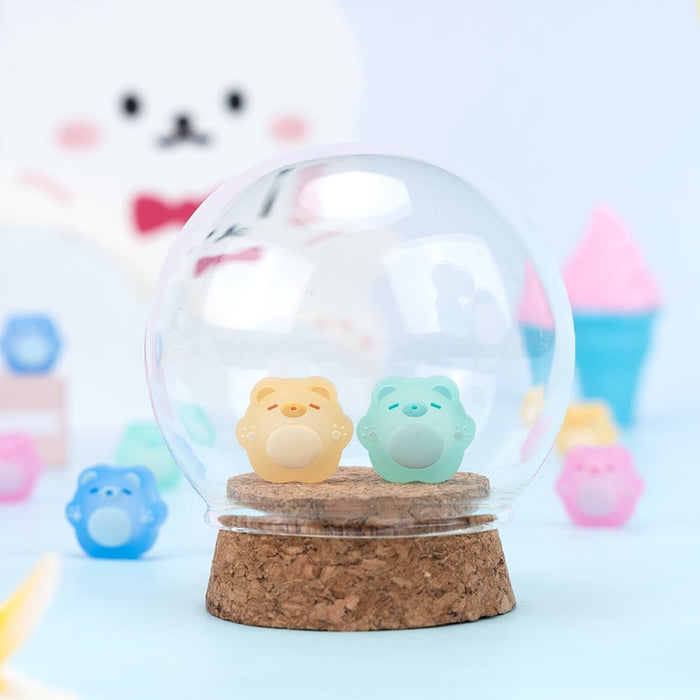 Kawaii Gummy Bear Switch Analog Caps: light blue, white game controller joystick thumb grip accessory, cartoon-like instructi