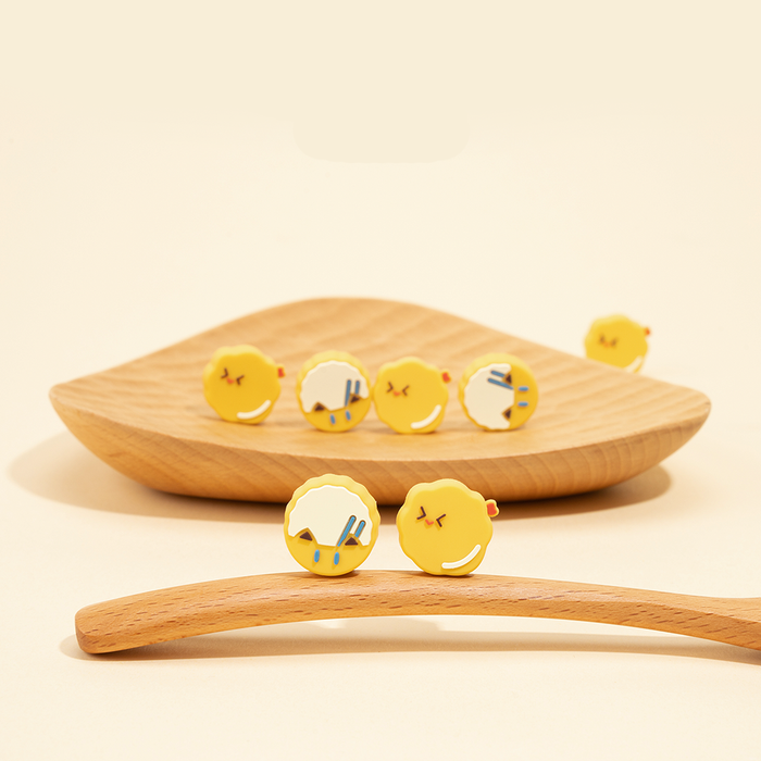 Kawaii Joystick Caps for Switch Accessories: yellow, white yellow chick characters, kawaii cartoon style