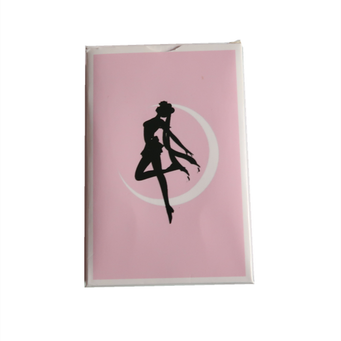 Kawaii Playing Cards with Cute Designs: white, pink Sailor Moon anime characters, anime/cartoon style