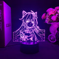 Keqing Genshin Impact Lamp with Remote: purple, pink anime-style cat-eared girl character, anime, cartoon style
