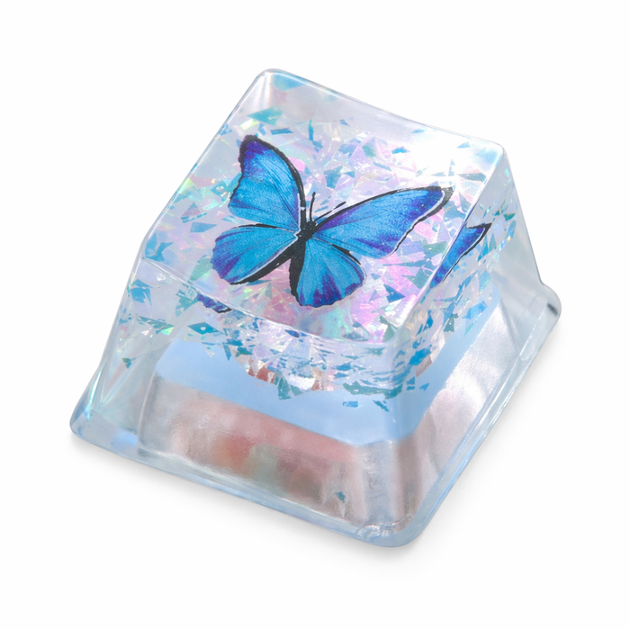 Keycap with Butterfly Design Crystal Blue