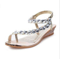 Khaki Slip-on Sandals with Rhinestones for Women: metallic gold, silver sandal, dressy glam style
