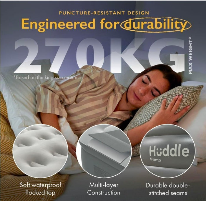 King Size Air Bed Built In Pump Raised Flocked Inflatable Mattress-148